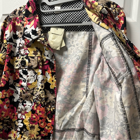 Floral Print Cotton Lightweight Stretch Jacket NWT - Picture 3 of 7
